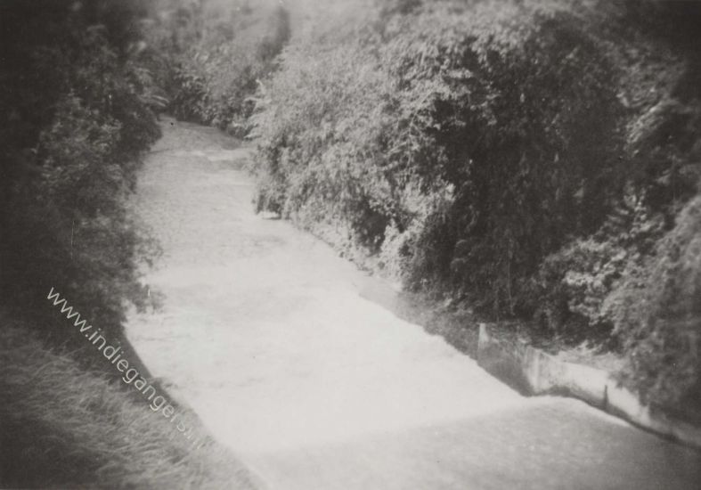 196 Waterval genomen vanaf de brug Bantammerweg Buitenzorg januari 1947