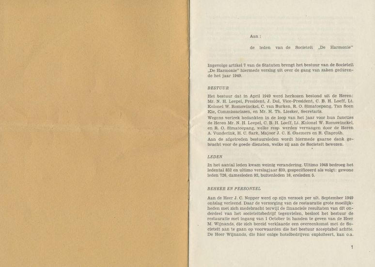 jaarverslag 1949 societeit de harmonie makassar pagina